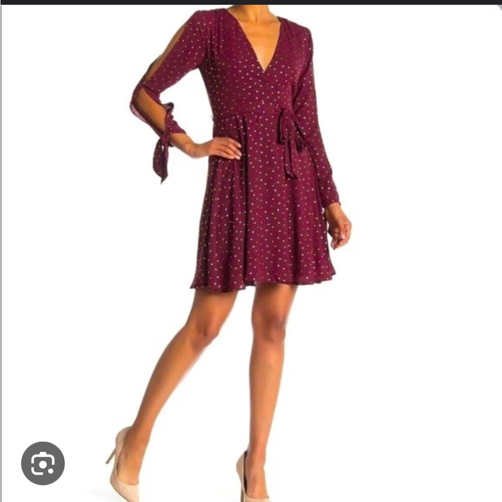 Laundry by Shelli Segal | Maroon & Gold Mini Dress